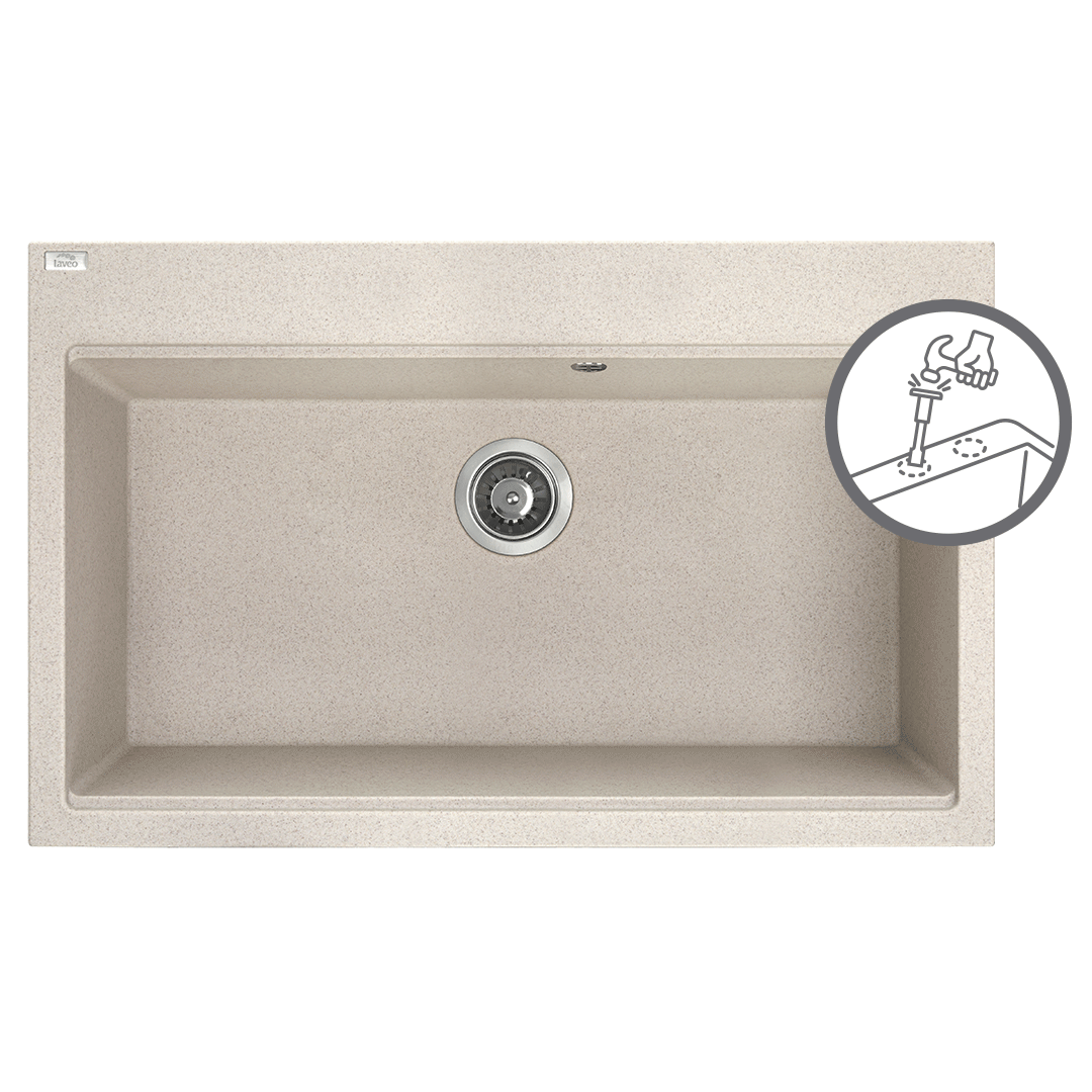Granitinė (akmens masės) plautuvė LAVEO TAU Smėlio Beige 50x80 cm - Image 2
