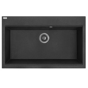 Granitinė (akmens masės) plautuvė LAVEO TAU Juoda 50x80 cm