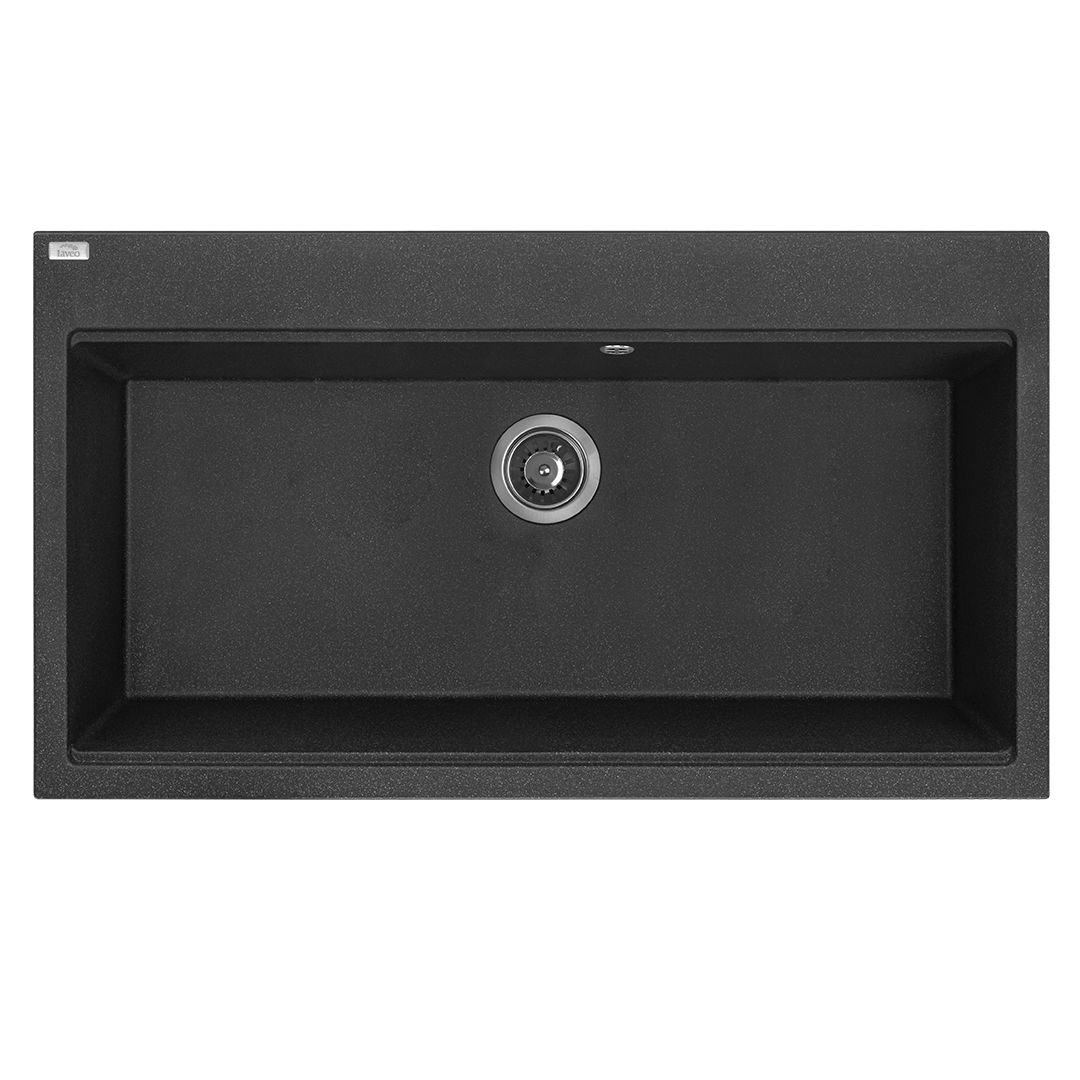 Granitinė (akmens masės) plautuvė LAVEO TAU Juoda 50x90 cm