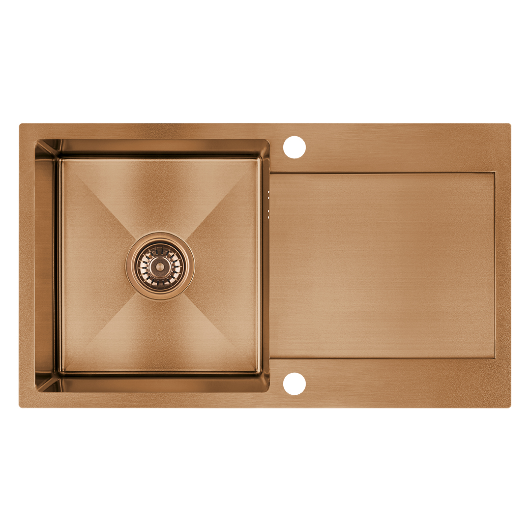 Nerūdijančio plieno plautuvė LAVEO MARMARA Copper 44x76 cm