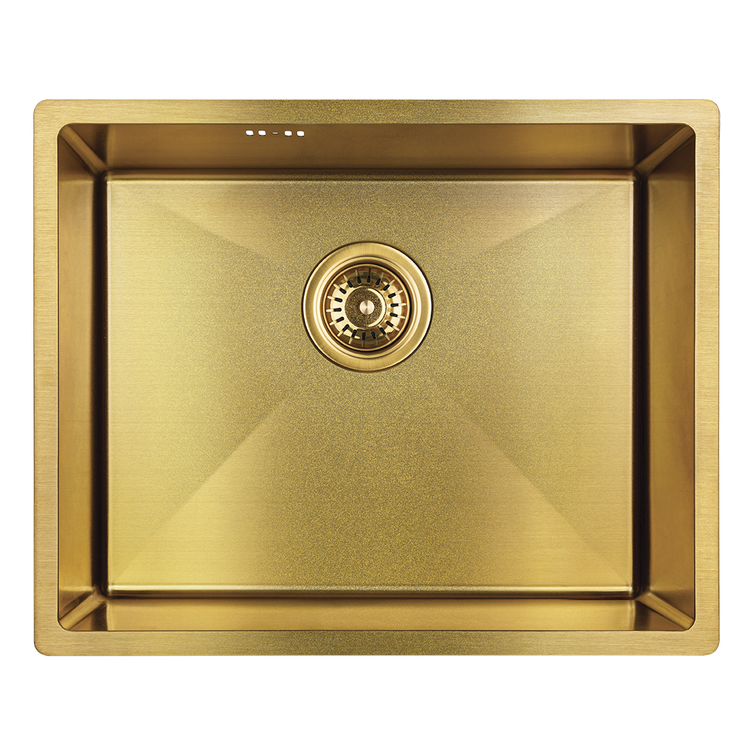 Nerūdijančio plieno plautuvė LAVEO MARMARA Gold 44x54 cm