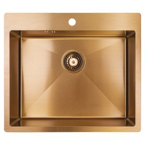 Nerūdijančio plieno plautuvė LAVEO MARMARA Copper 51x59 cm