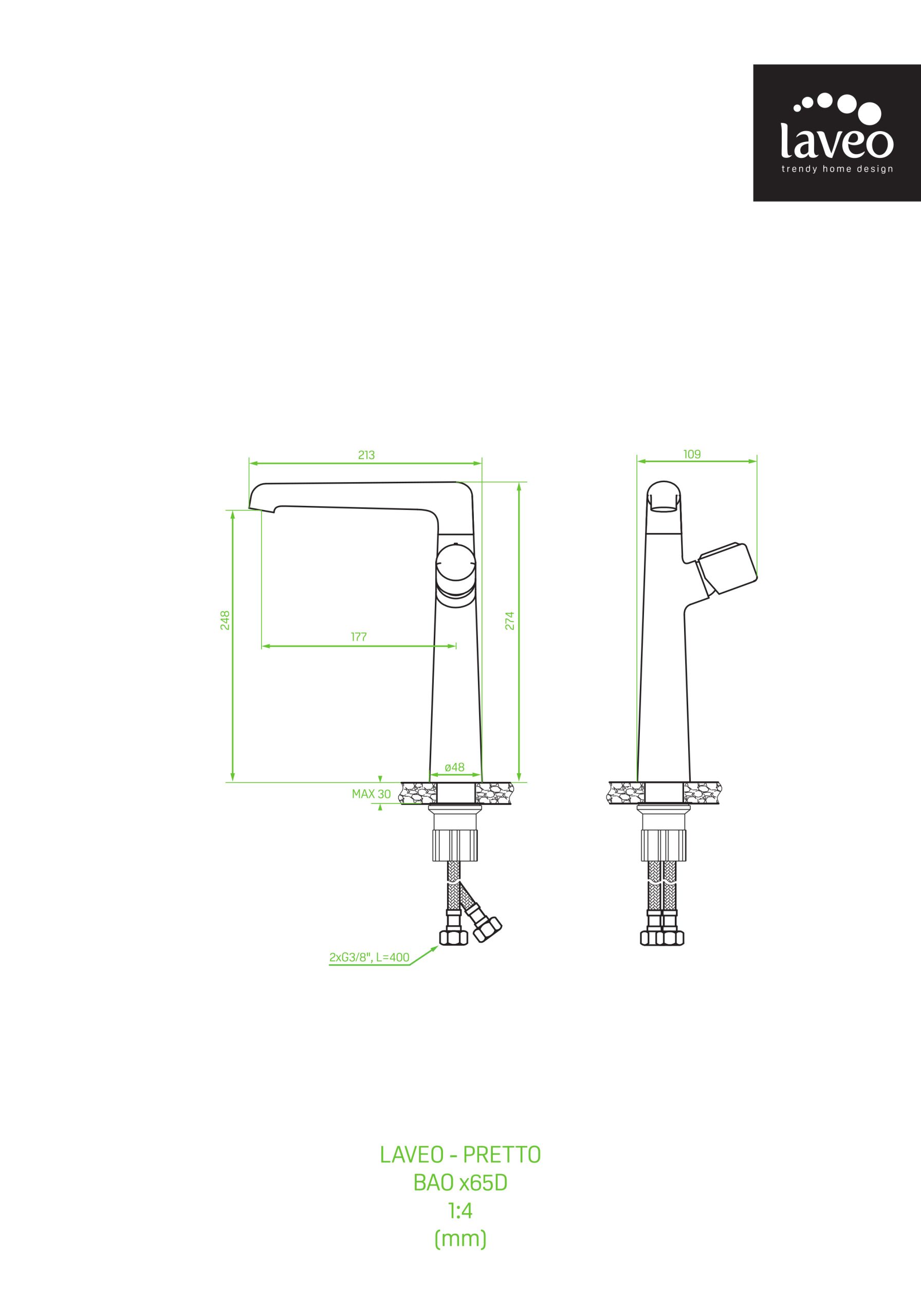 Virtuvinis maišytuvas PRETTO LAVEO Graphite - Image 4