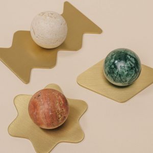 Baldinės rankenėlės HALOHOLD BALL & BRASS PLATE