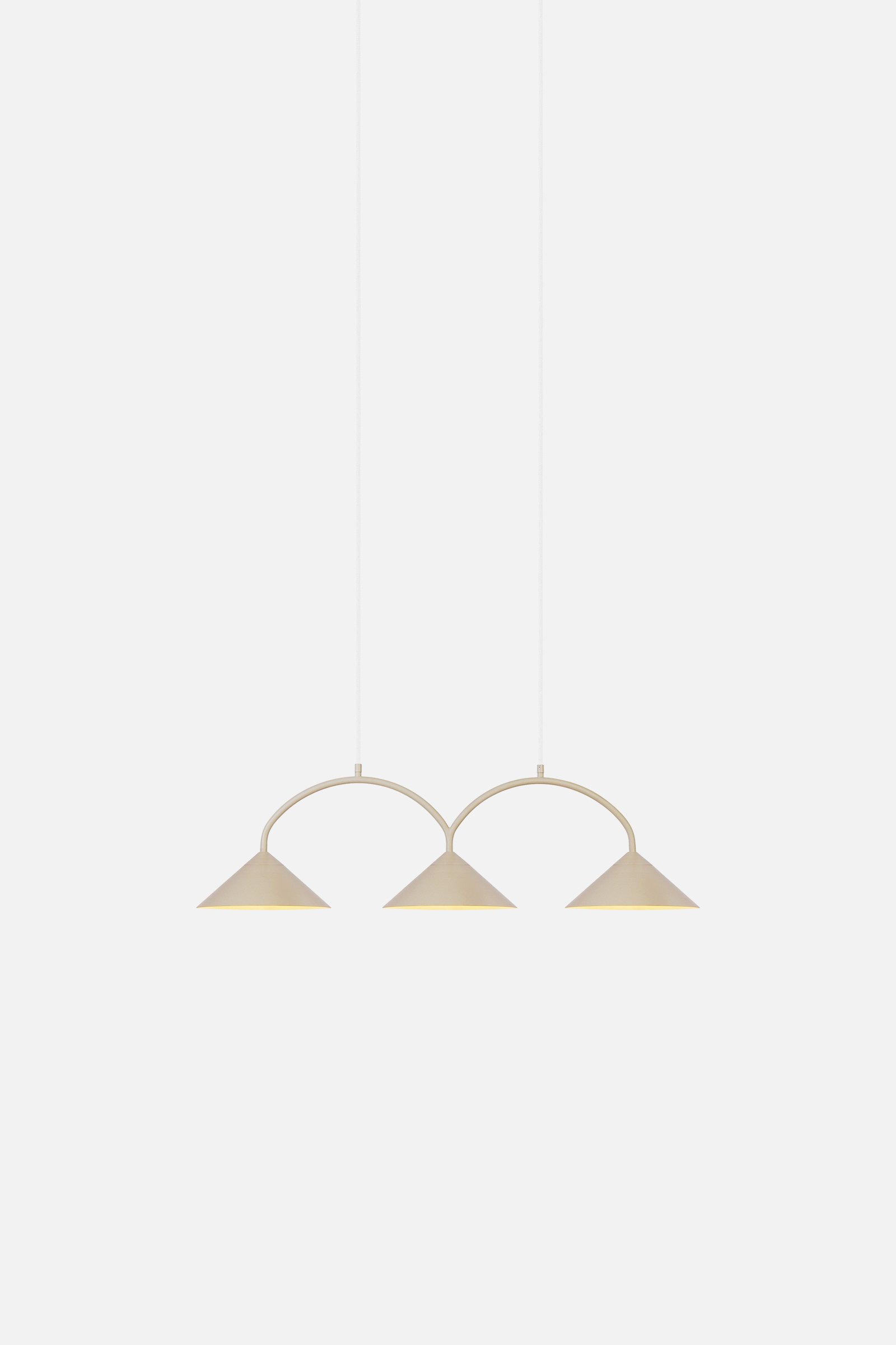 Pakabinamas šviestuvas – Curve 3 Beige – Tekstilė & Metalas - Image 2