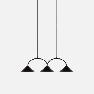 Pakabinamas šviestuvas – Curve 3 Black – Tekstilė & Metalas
