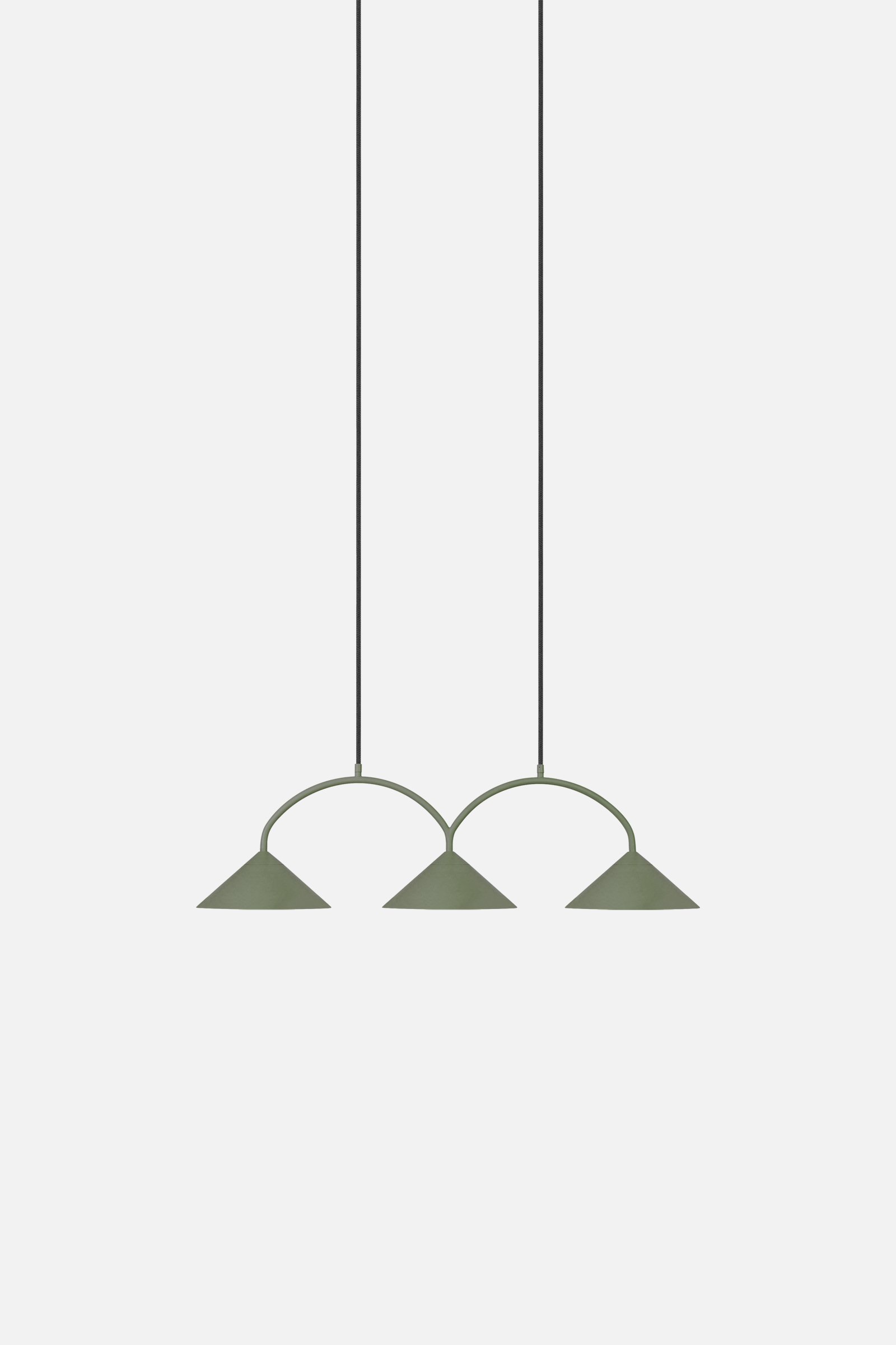 Pakabinamas šviestuvas – Curve 3 Moss Green – Tekstilė & Metalas - Image 3