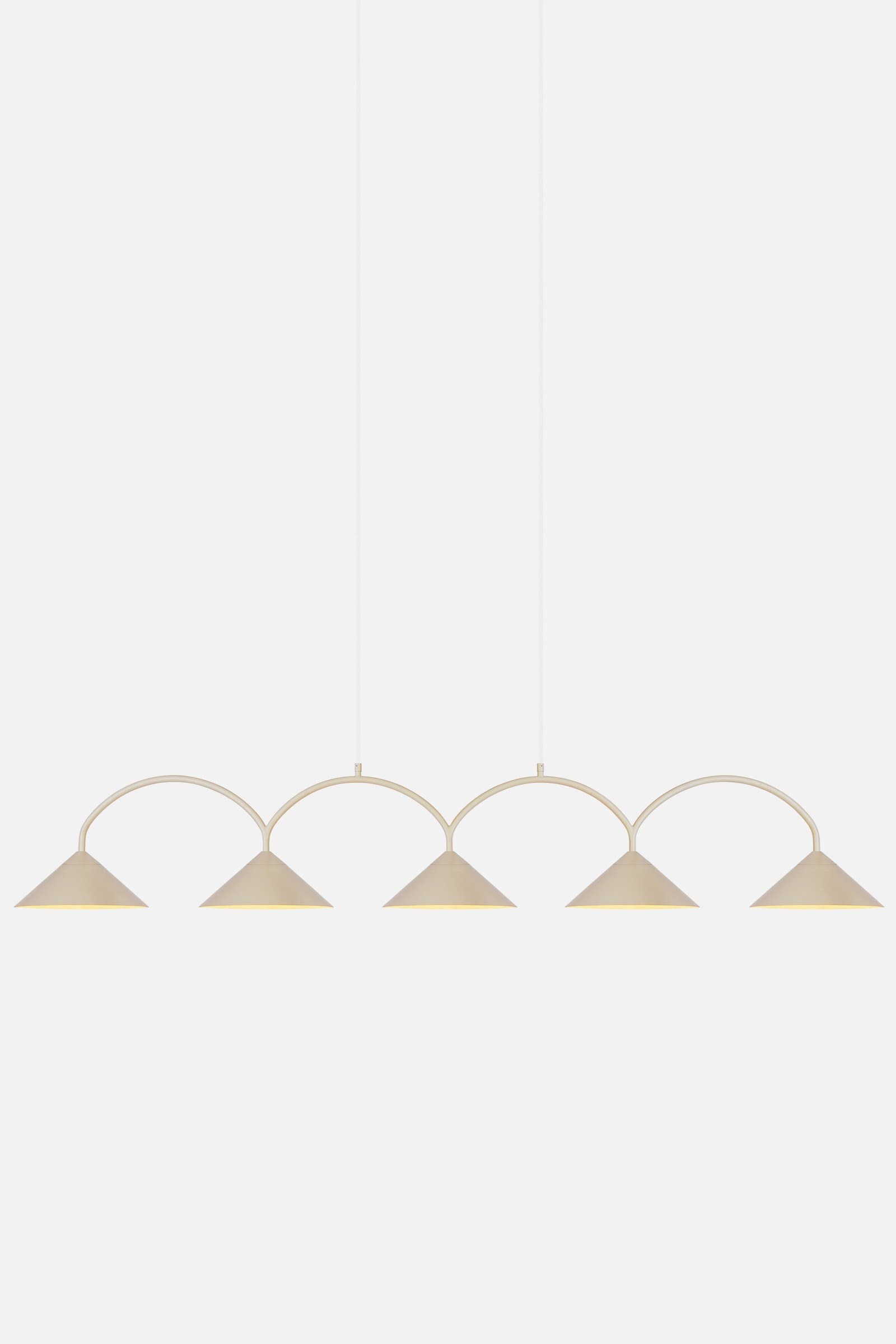 Pakabinamas šviestuvas – Curve 5 Beige – Tekstilė & Metalas - Image 5