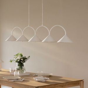 Pakabinamas šviestuvas – Curve 5 White – Tekstilė & Metalas